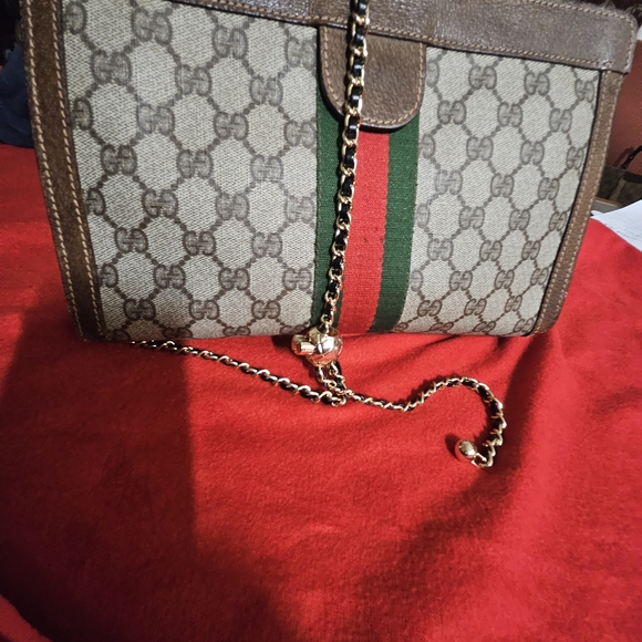 Gucci Handbags - Gucci GG Canvas Web Stripe Crossbody Bag in Brown/Beige/Green/Red